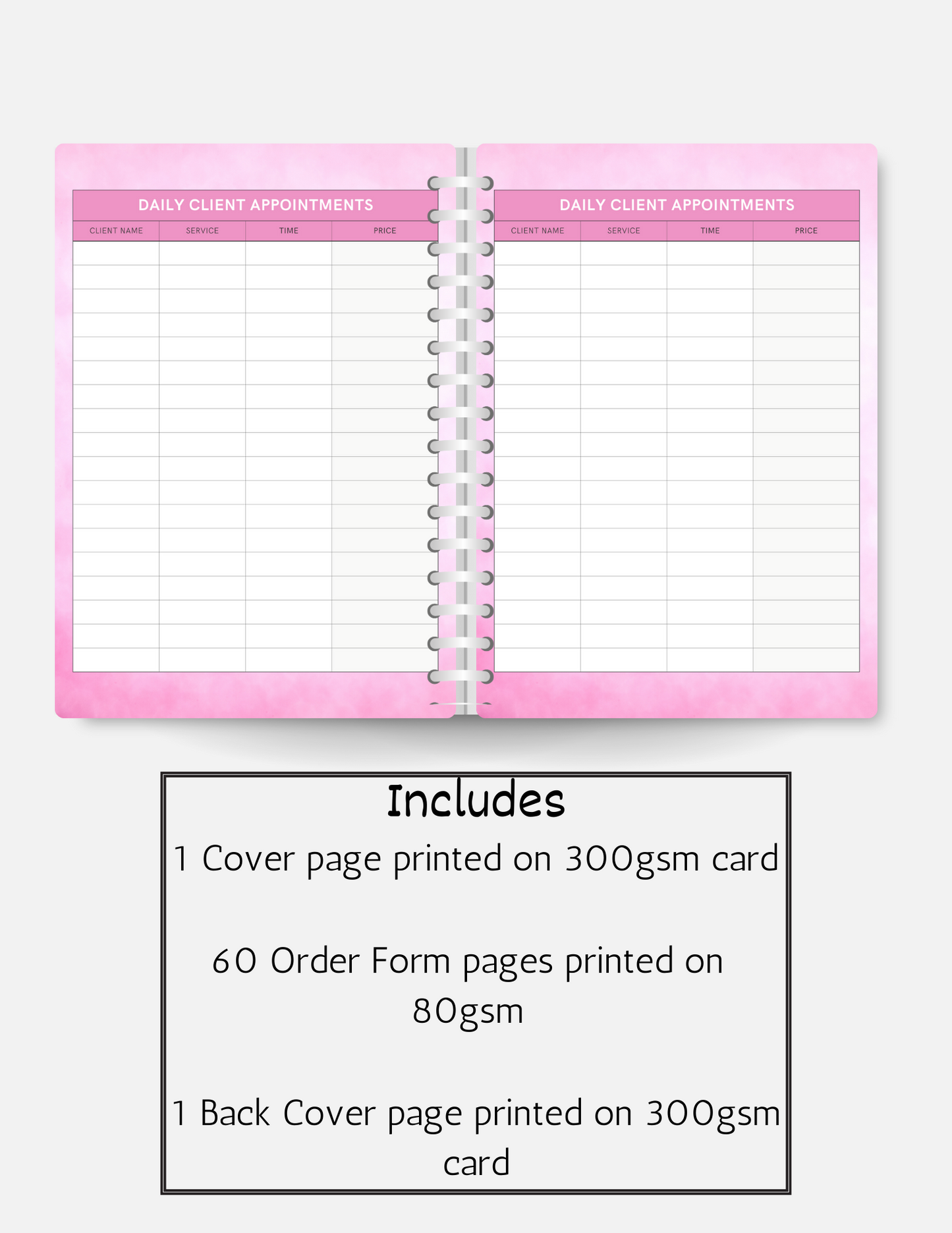 Client appointment book - Pink A5