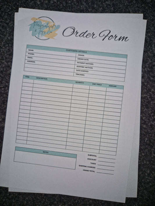 Custom loose order forms