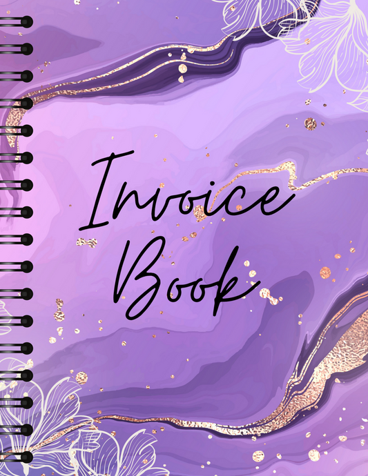 Purple Marble Invoice book - A5