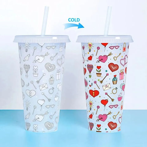 24oz Valentines Colour Change Cups