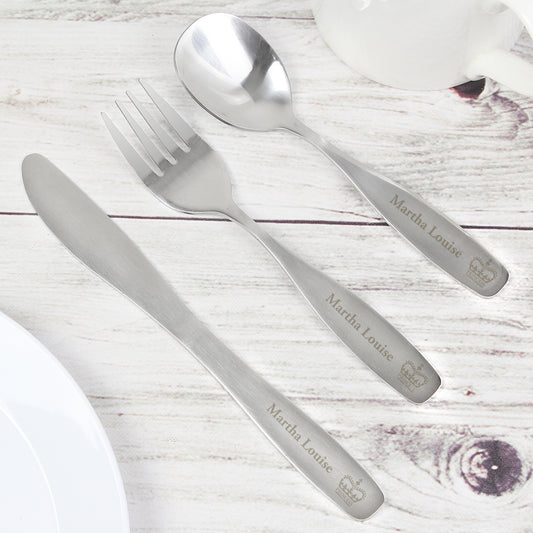 Personalised 3 Piece Princess Cutlery Set