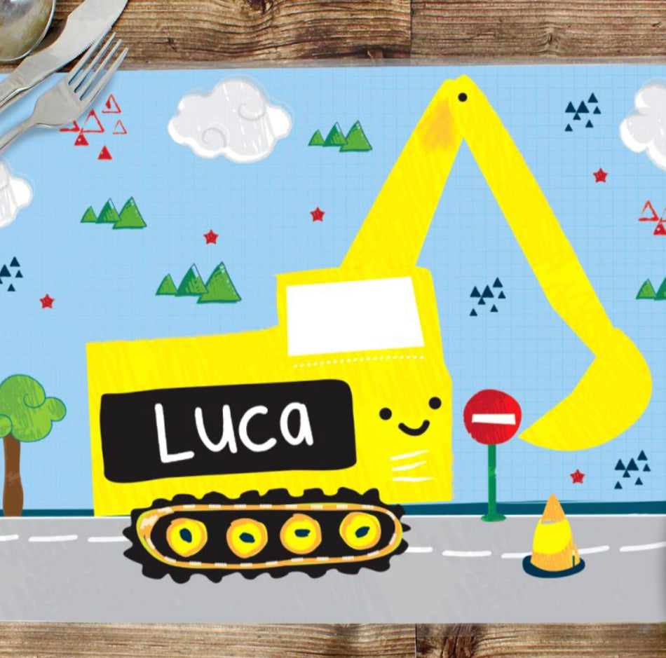 Personalised Digger Placemat