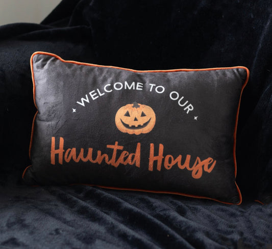 40CM RECTANGULAR HAUNTED HOUSE CUSHION