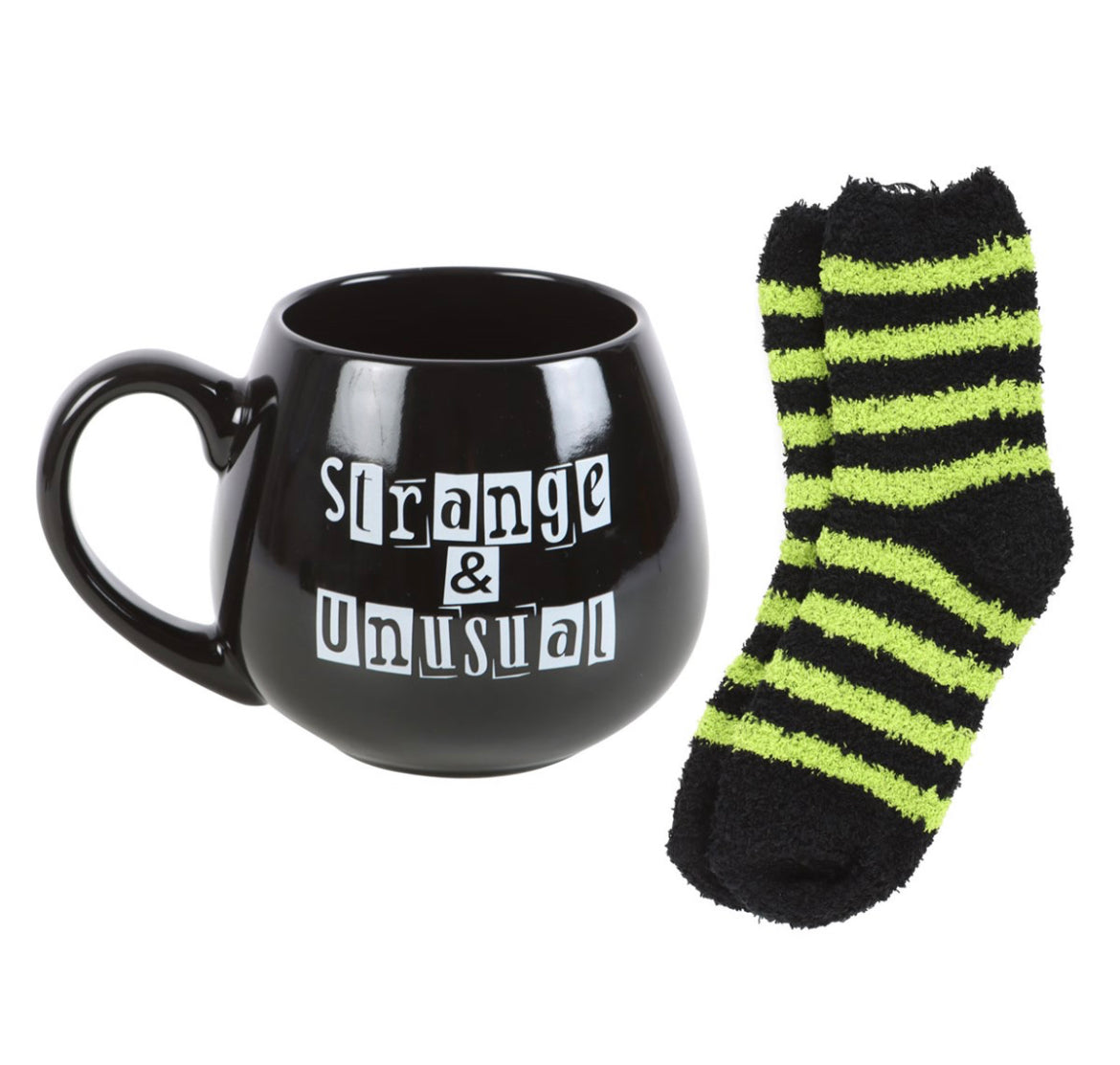 STRANGE & UNUSUAL MUG AND SOCKS SET