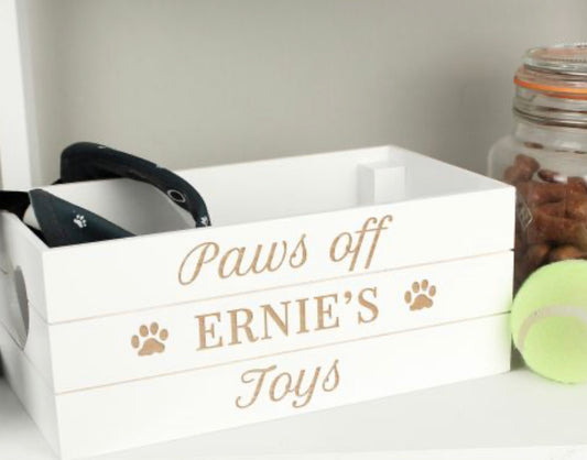 Personalised Pets White Wooden Crate