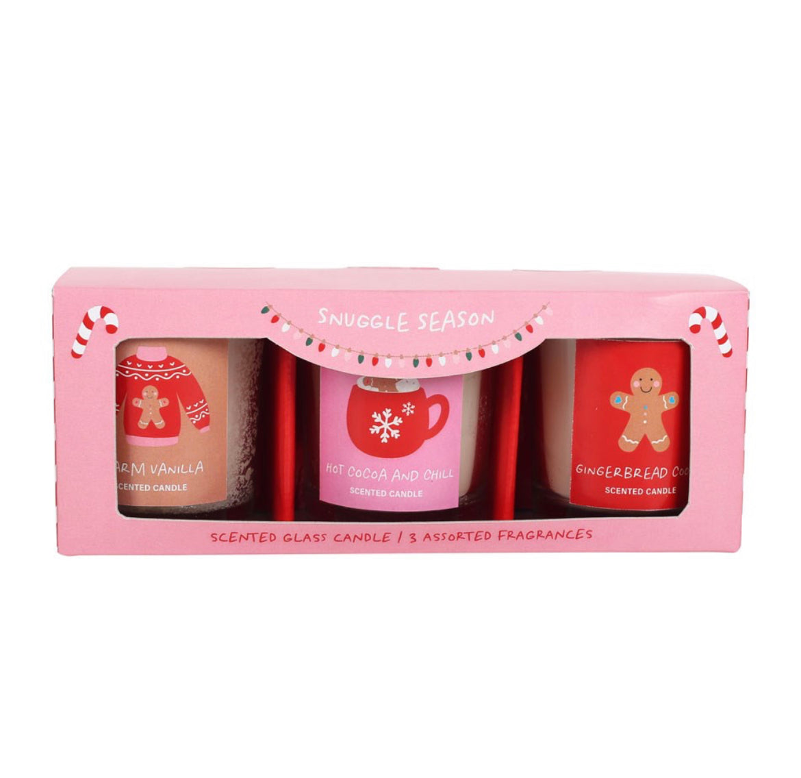 SUGARPLUM FUN CHRISTMAS VOTIVE CANDLE TRIO