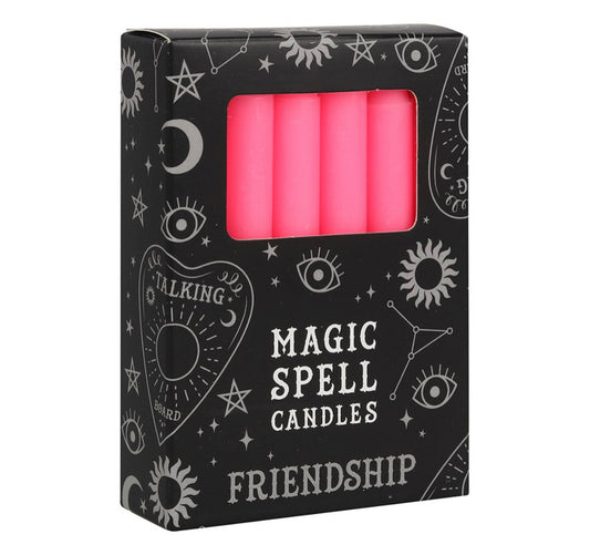 PACK OF 12 PINK 'FRIENDSHIP' SPELL CANDLES