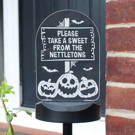 Personalised Pumpkin Patch Halloween Solar Light