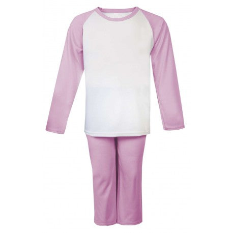 Pink and White Long Raglan Sleeve Pyjama Set