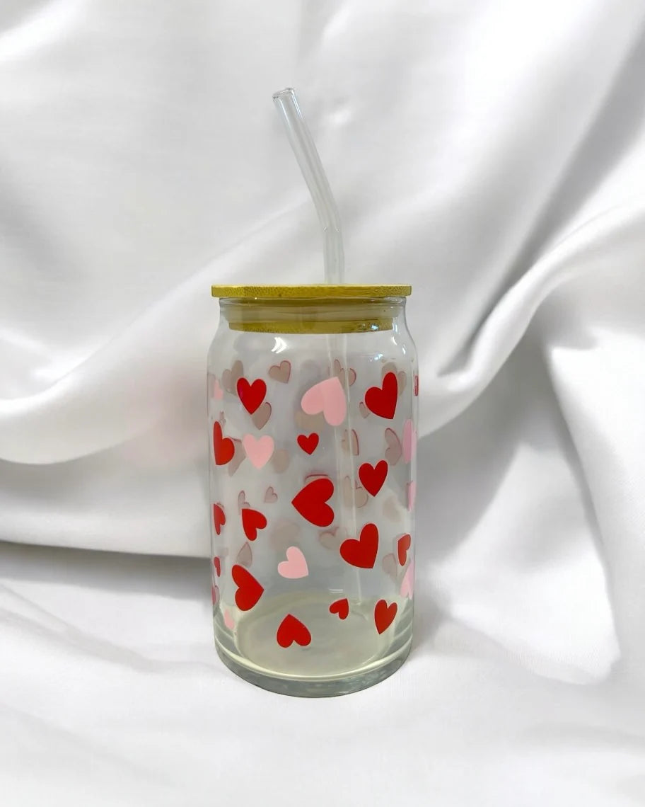 VALENTINES GLASS WITH BAMBOO LID