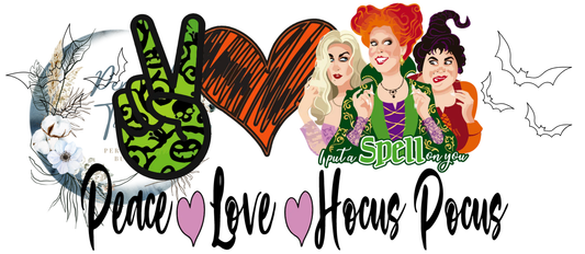 Peace love hocus pocus uv dtf