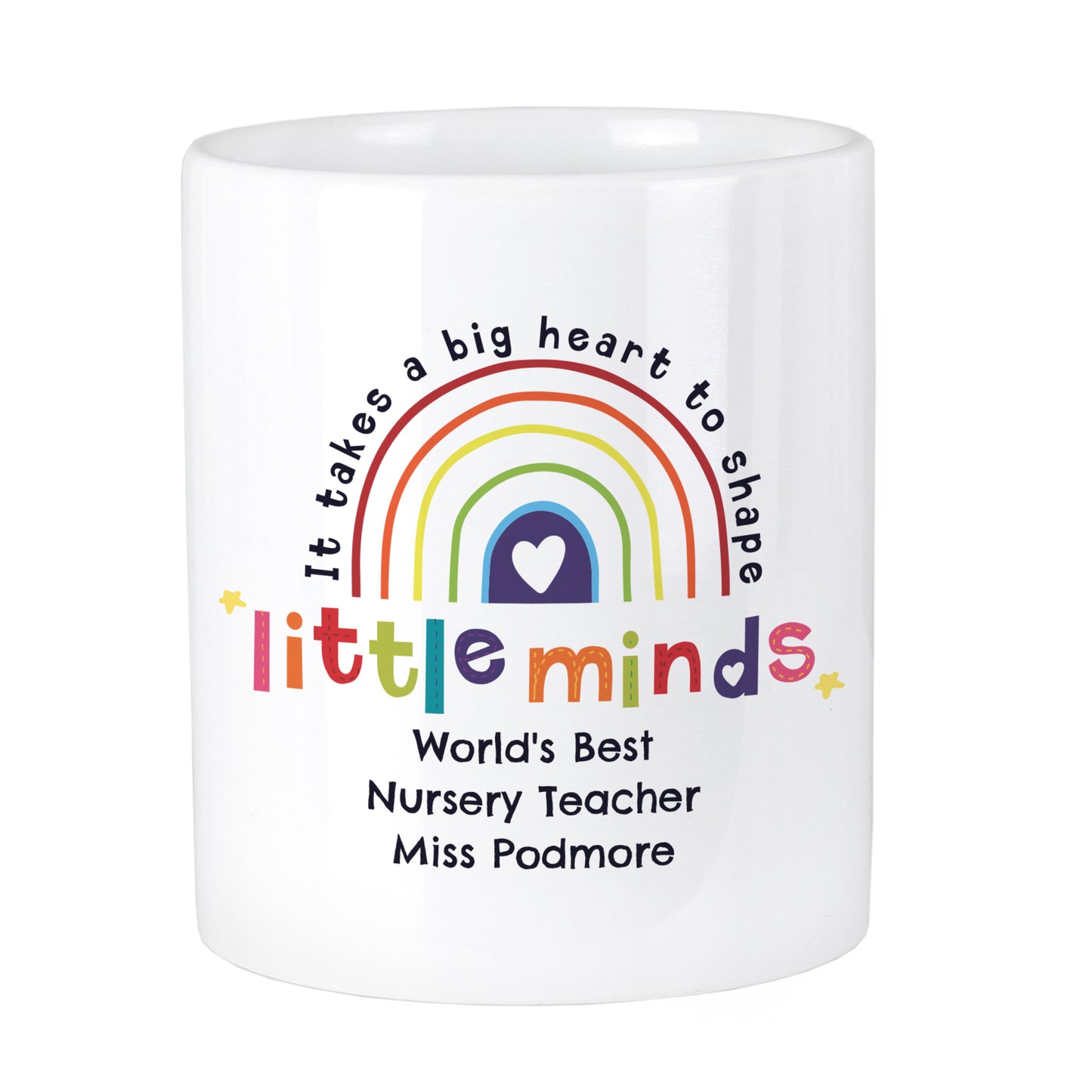 Personalised Shape Little Minds Ceramic Storage Pot