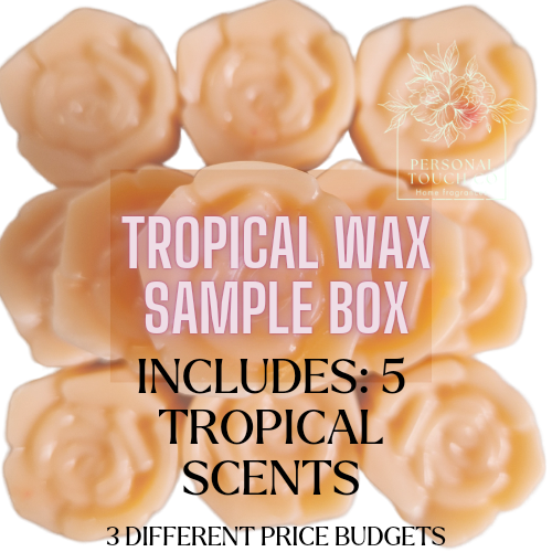 Tropical wax melt sample box