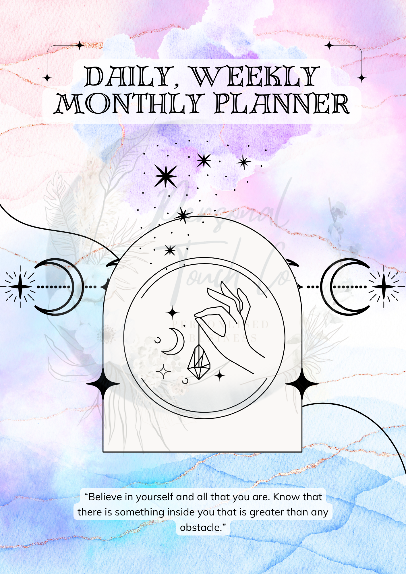 Daily, weekly and monthly planner with target planner