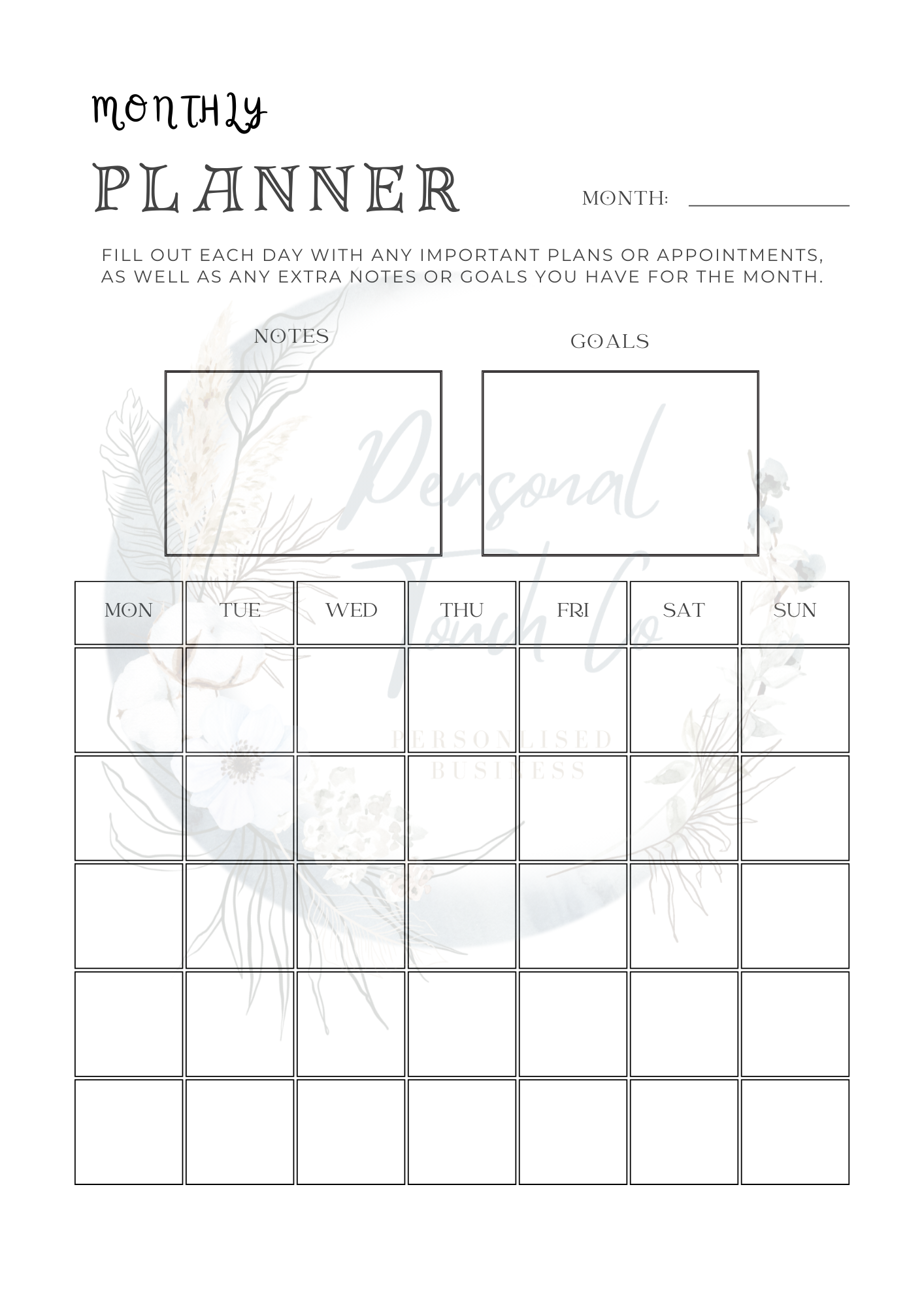 Daily, weekly and monthly planner with target planner