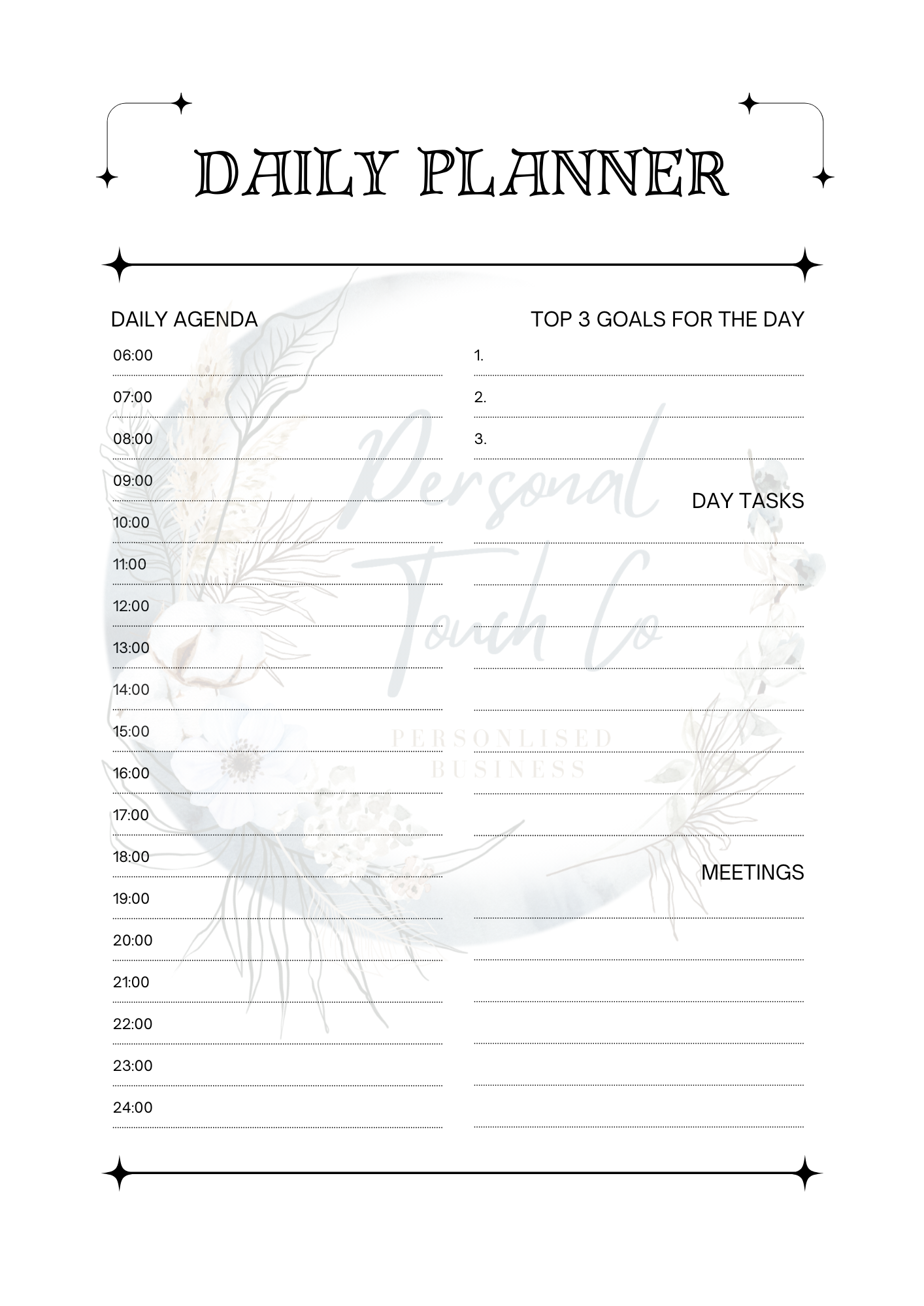 Daily, weekly and monthly planner with target planner