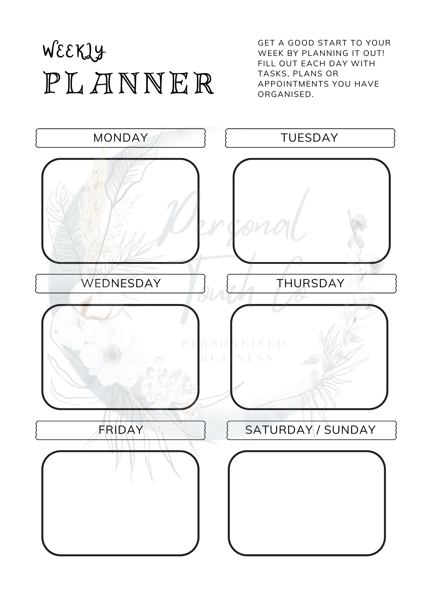 Daily, weekly and monthly planner with target planner