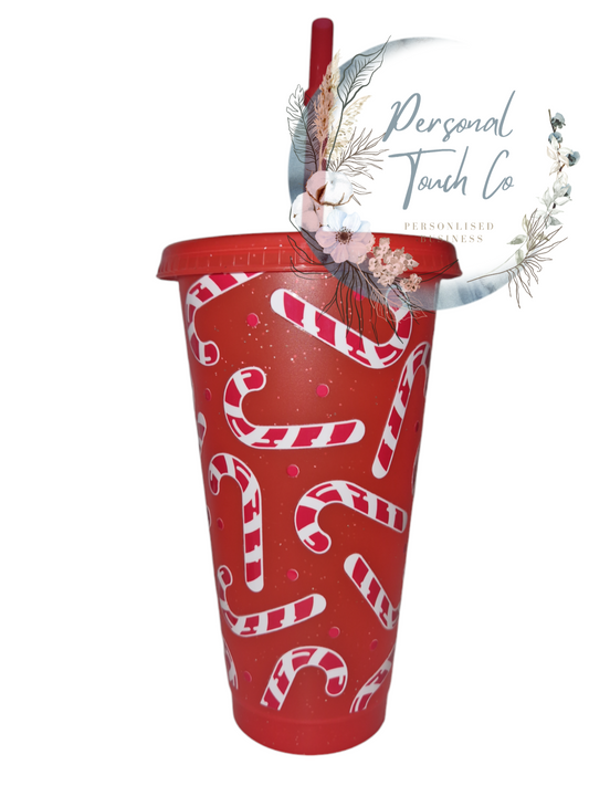 Candy cane cold cup