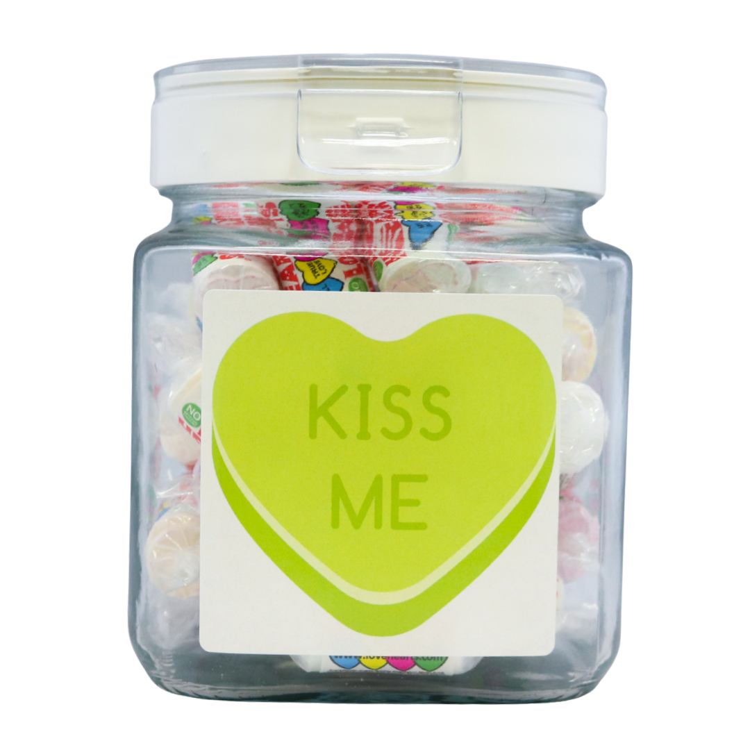 KISS ME' LOVE HEART JAR 450G