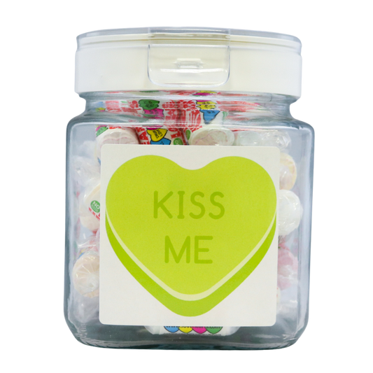 KISS ME' LOVE HEART JAR 450G