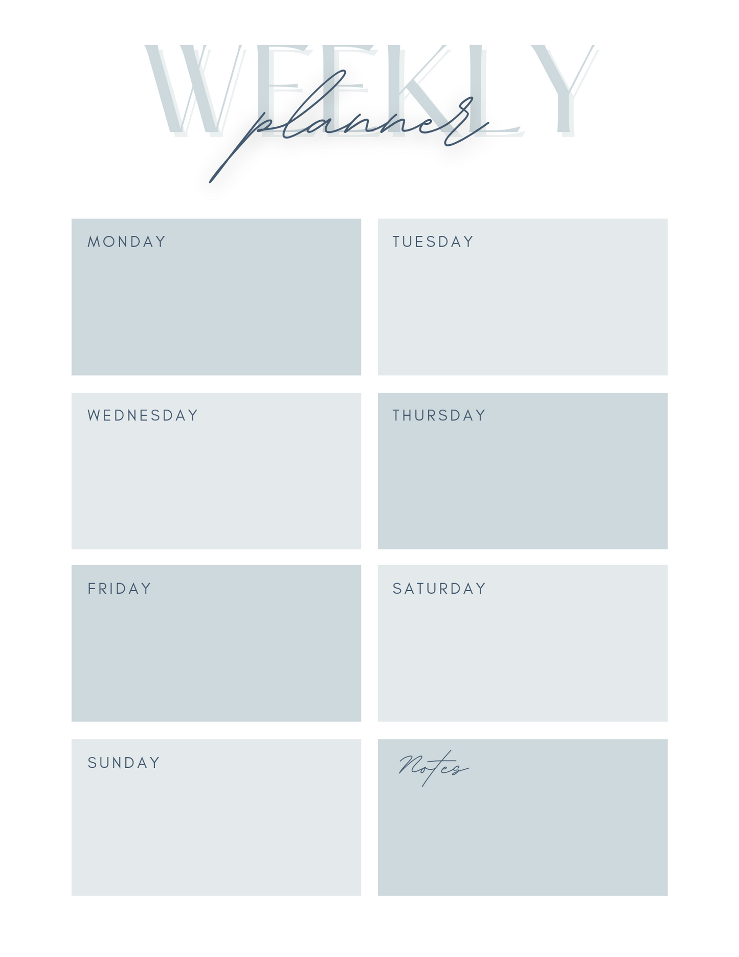 Mum weekly planner