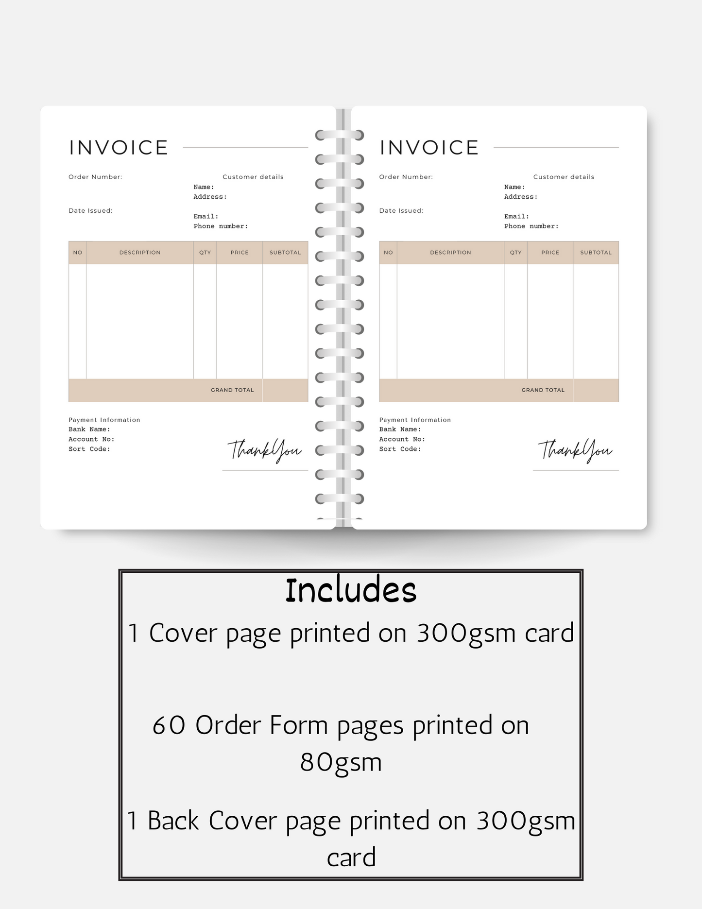 Beige invoice book - A5