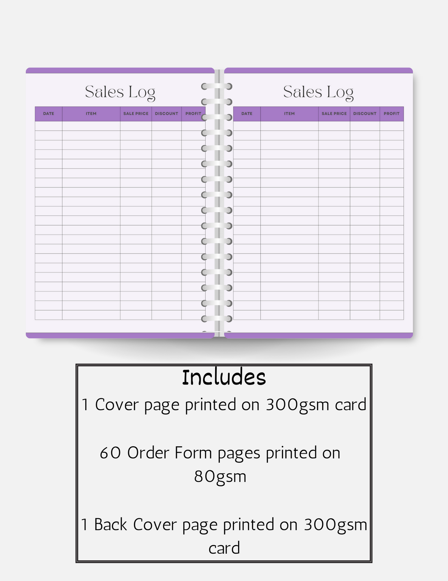 Sales log book- A5 purple