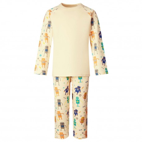 Personlised Robot Print Long Sleeve Pyjama Set